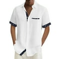 thumbnail image 1 of Cathalem Mens Shirts Casual Stylish Spring Men's Casual Shirts Short Sleeve Button Down Shirts Fashion Summer Beach Shirt(White,XXXL), 1 of 5