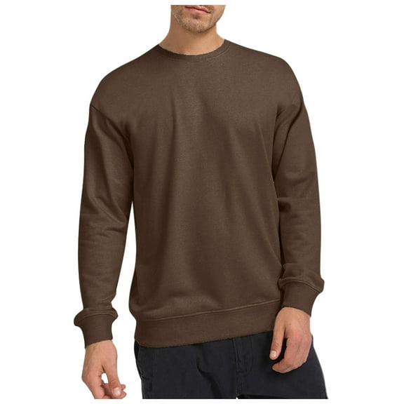 Cathalem Mens Sweatshirts Crewneck Heavy Blend Sweatshirt for Men and Women Long Sleeve (Brown,XL)