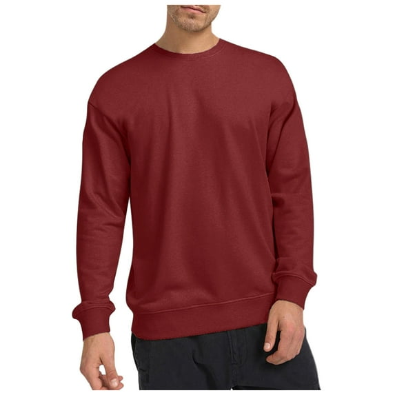Cathalem Mens Sweatshirts Crewneck Heavy Blend Sweatshirt for Men and Women Long Sleeve (Wine,XXL)