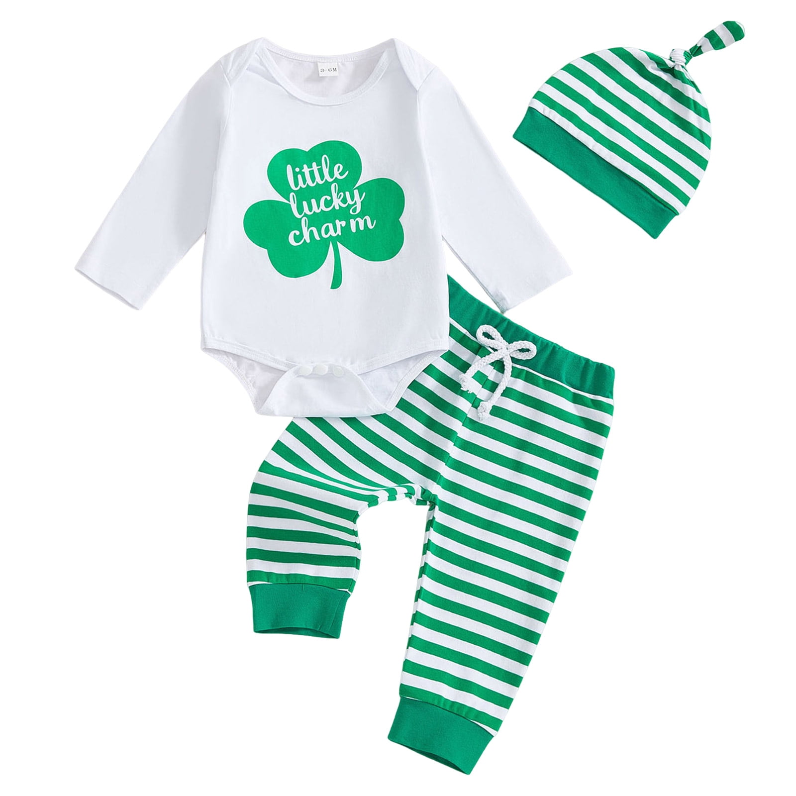 Cathalem My First St Patricks Baby Boy Long Sleeve Letter Print Romper ...