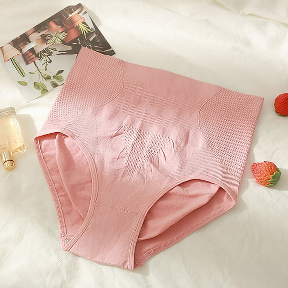 Cathalem Organic Cotton Underwear 2t Womens High Waist Shapewear Panties Lifter Body Shaper Bikini Panties Pack for Women Underpants Pink One Size
