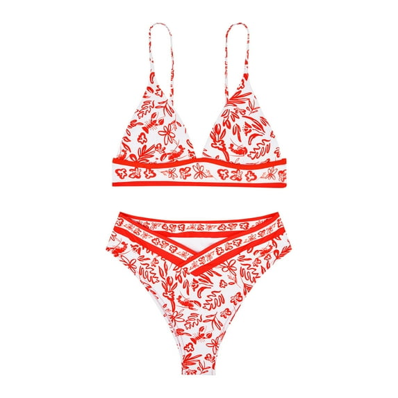 Cathalem Plus Size Bathing Suits Women's 2 Piece Bikini Sets Swimsuits Bathing Suits(Orange,L)