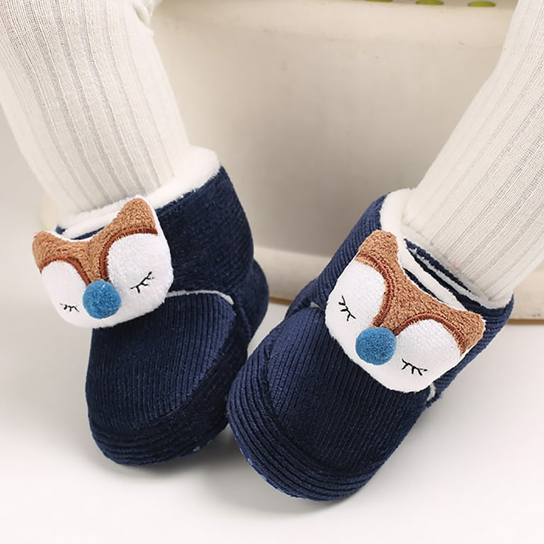 Cathalem Rhinestone Baby Girl Shoes Baby Girls Boys Cotton Booties Winter  Warm Name Brand Shoes Blue 12 Months 