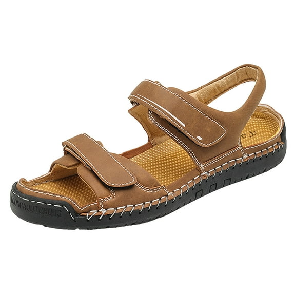 Cathalem Sandal Men Adult Male Walking Sandals for Men Men's Breathable Daily Sports Beach Outdoor Shoes Hollow Out Shoes Sandals Men Neon Brown 11.5
