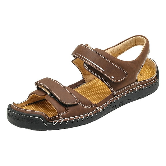 Cathalem Sandal Men Adult Male Walking Sandals for Men Men's Breathable Daily Sports Beach Outdoor Shoes Hollow Out Shoes Sandals Men Neon Brown 11