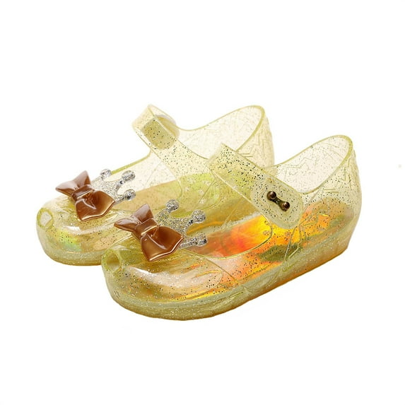 Cathalem Sandals for Toddler Girls Girls Sandals Flat Sandals Dress Pump Ankle Princess Flower Shoes Toddler/Little Kid/Big Kid (Gold,12)