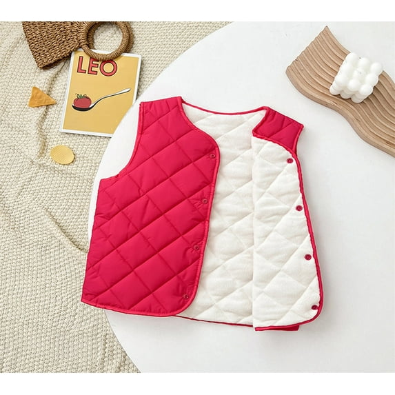 Cathalem School Jackets for Boys Toddler Children Kids Baby Boys Girls Winter Solid Coats Sleeveless Vest Jacket Boy Coats 4t Outerwear Hot Pink 8-10 Years