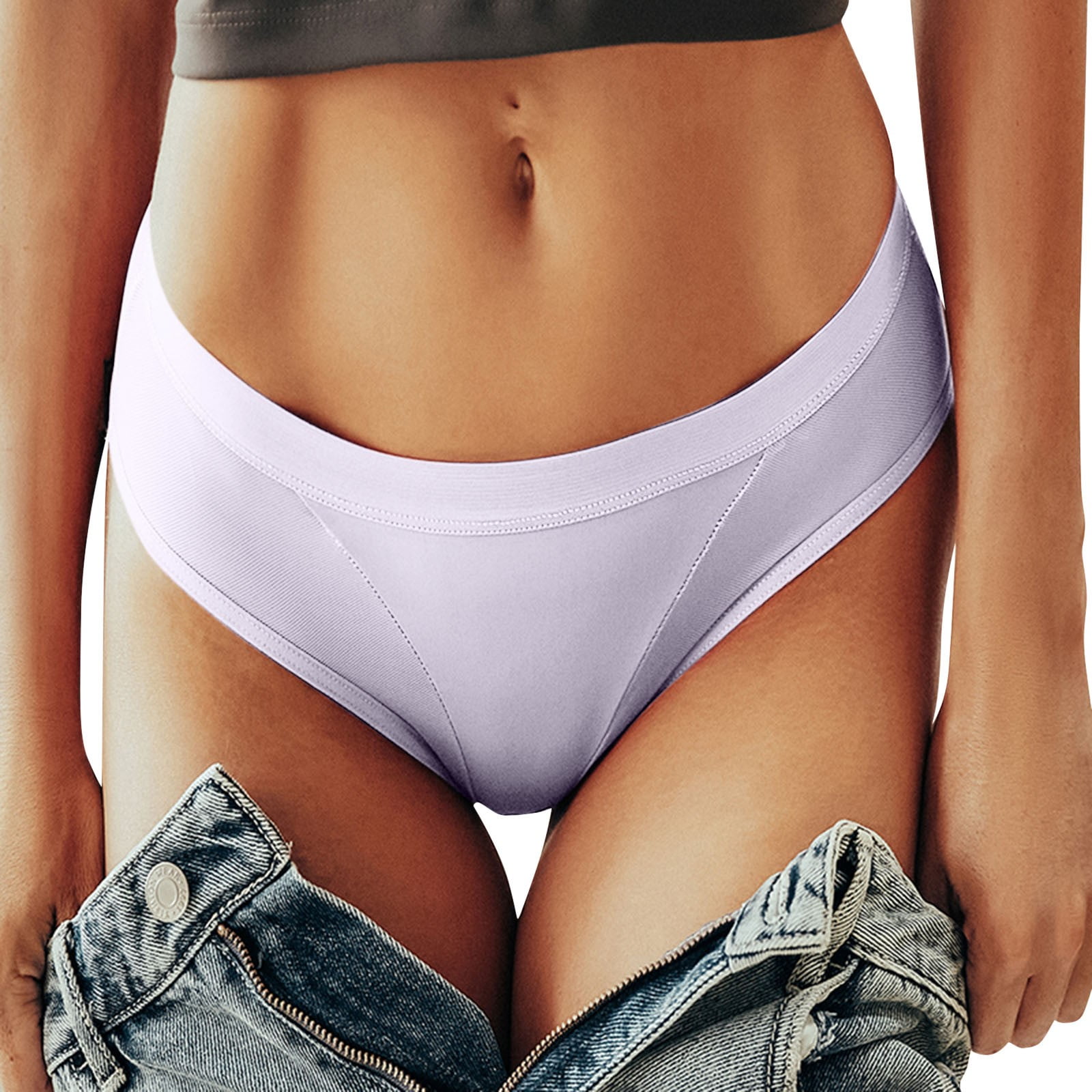 Cathalem Seamless Underwear for Women Bikini Panties High Cut Underwear