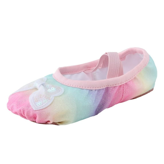 Cathalem Shoes Girls Big Kid Female Girls Shoes 12 Dance Shoes Dancing Ballet Performance Indoor Colorful Bow Yoga Practice Shoes Girl Shoes Size 13 Pink 1.5