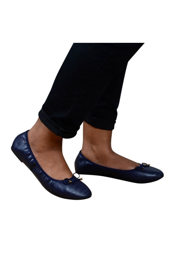 Shoes Ladies Flat Pointed Women's Causal Work Shoes Singles Lazy Shoes Women's Pumps Womens Low Heels Navy 9