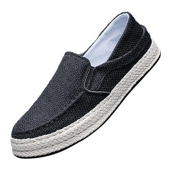 Cathalem Shoes Men Adult Male Elevator Shoes for Men Casual Fisherman's Shoes Canvas Thick Soled Slip On Shoes Mens Leather Shoes Casual Black 8.5