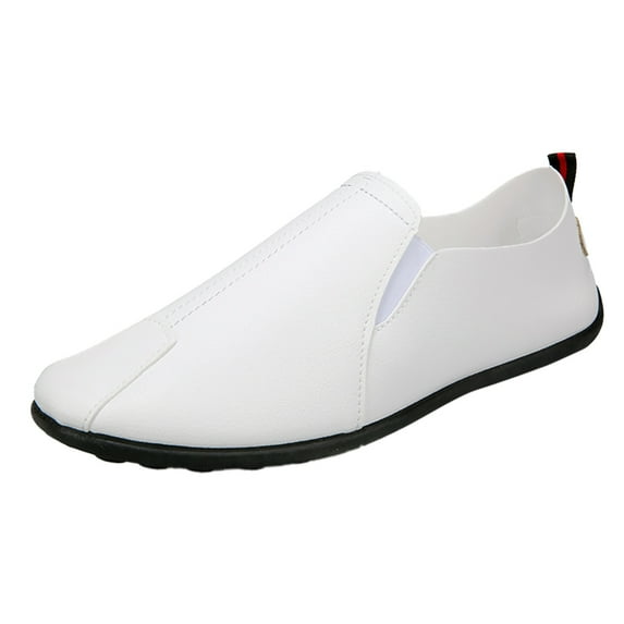 Cathalem Shoes Men Adult Male Men Size 12 New Casual Shoes Slip Flat Round Toe Breathable Slip On Lazy Leisure Mens Business Casual Shoes Slip on White 9.5