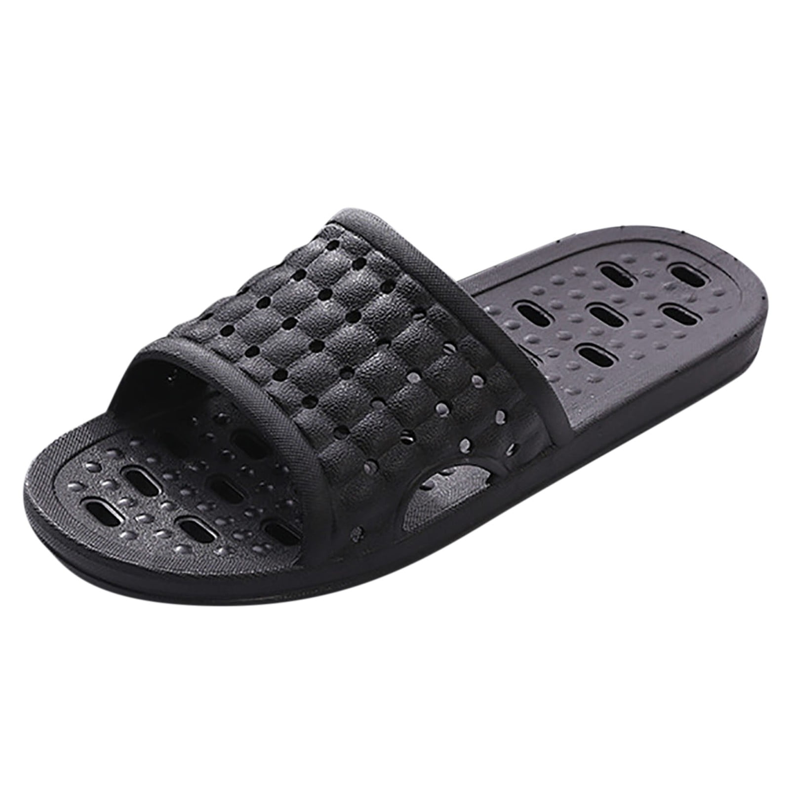 Shoes for Men Pool Slides for Men, Pillow Slippers, Soft Lightweight Shower Shoes, Open Toe Slides Sandals for Indoor & Outdoor(Black,44)