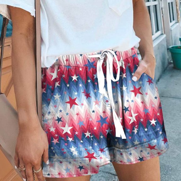 Cathalem Short Pants for Women Summer Women Summer High Elastic Comfy Drawstring Casual Elastic Waist Pocketed Womens Boy Shorts Shorts Pink XX-Large