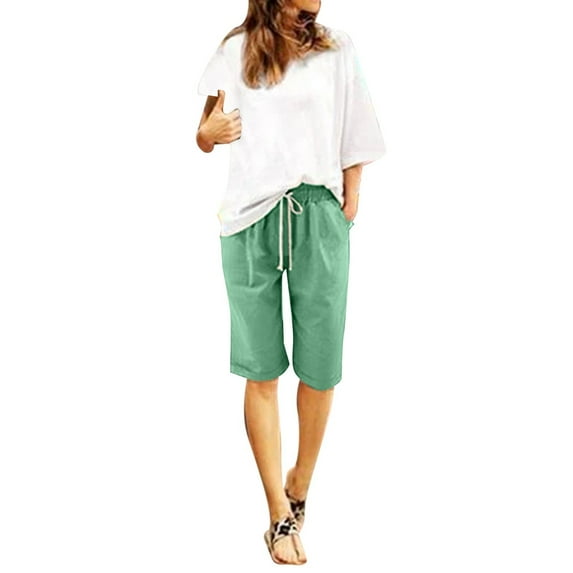 Cathalem Shorts for Women Trendy Going Out Shorts for Women Casual Summer Comfy Shorts Plus Size Workout Baggy Shorts(Green,XXXXL)