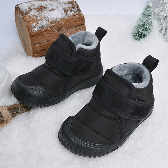 Cathalem Size 7 Toddler Boots Girls Toddler Winter Snow Boots Boys Girls Cold Weather Baby Shoes Hook Loop 4 Toddler Boots Black 3.5 Years