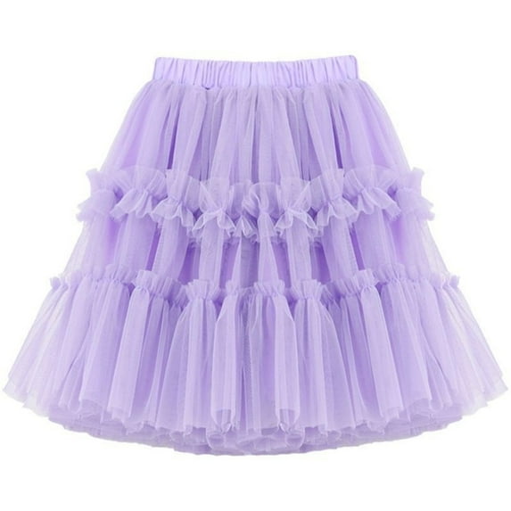 Cathalem Skirt for Kids Toddler Girls Tutu Skirt Kids Solid Tiered Princess Party Layered Little Tulle Skirts for Girls (Blue,130)