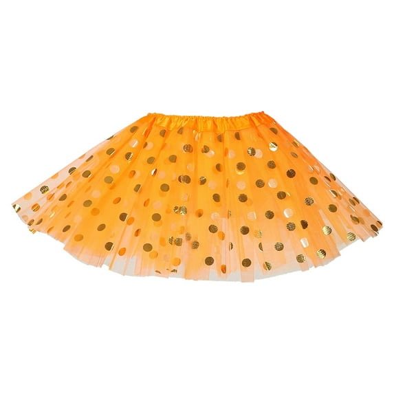 Cathalem Skirts for Girls Girls Tutu Skirt Elastic Tulle Stripe Skirt (Yellow,One Size)