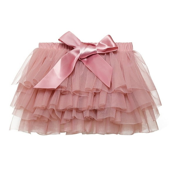 Cathalem Skirts for Kids Girls' Polka Dot Tutu Glitter Ballet Triple Layer Tulle Dance Skirt (Pink,2-3 Years)