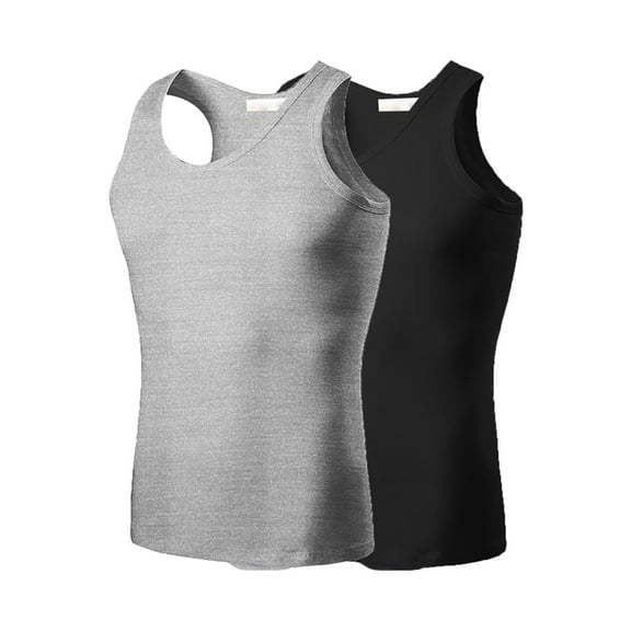 Cathalem Sleeveless Shirts for Men Big And Tall Men's Muscle Sleeveless Tank Tops T-Shirt Tees(Beige,XXXL)