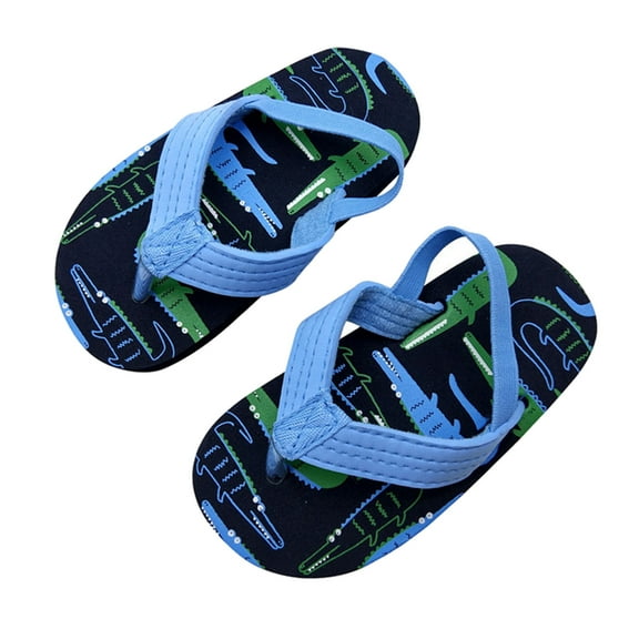 Cathalem Slides Youth Flip Flops With Adjustable Elastic Boys Beach Summer Toddler Girls Toddler Girl Flip Flops Size 11 Blue 3