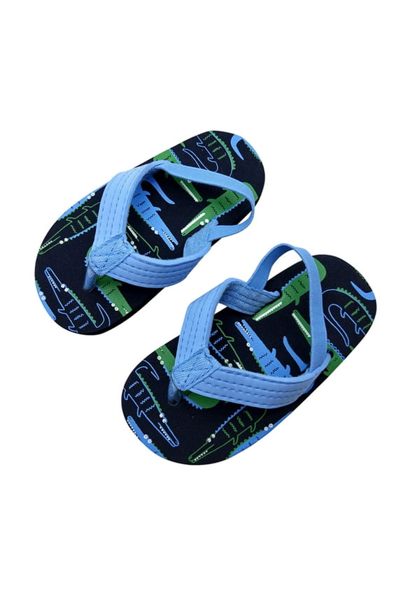 Slides Youth Flip Flops With Adjustable Elastic Boys Beach Summer Toddler Girls Toddler Girl Flip Flops Size 11 Blue 3