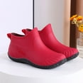 thumbnail image 1 of Cathalem Slip Boots for Women Fashion Woman Rain Shoes Outdoor Waterproof Women's Ankle Garden Boots Shoes Rain Boots Men Size 6 Red 7.50, 1 of 2