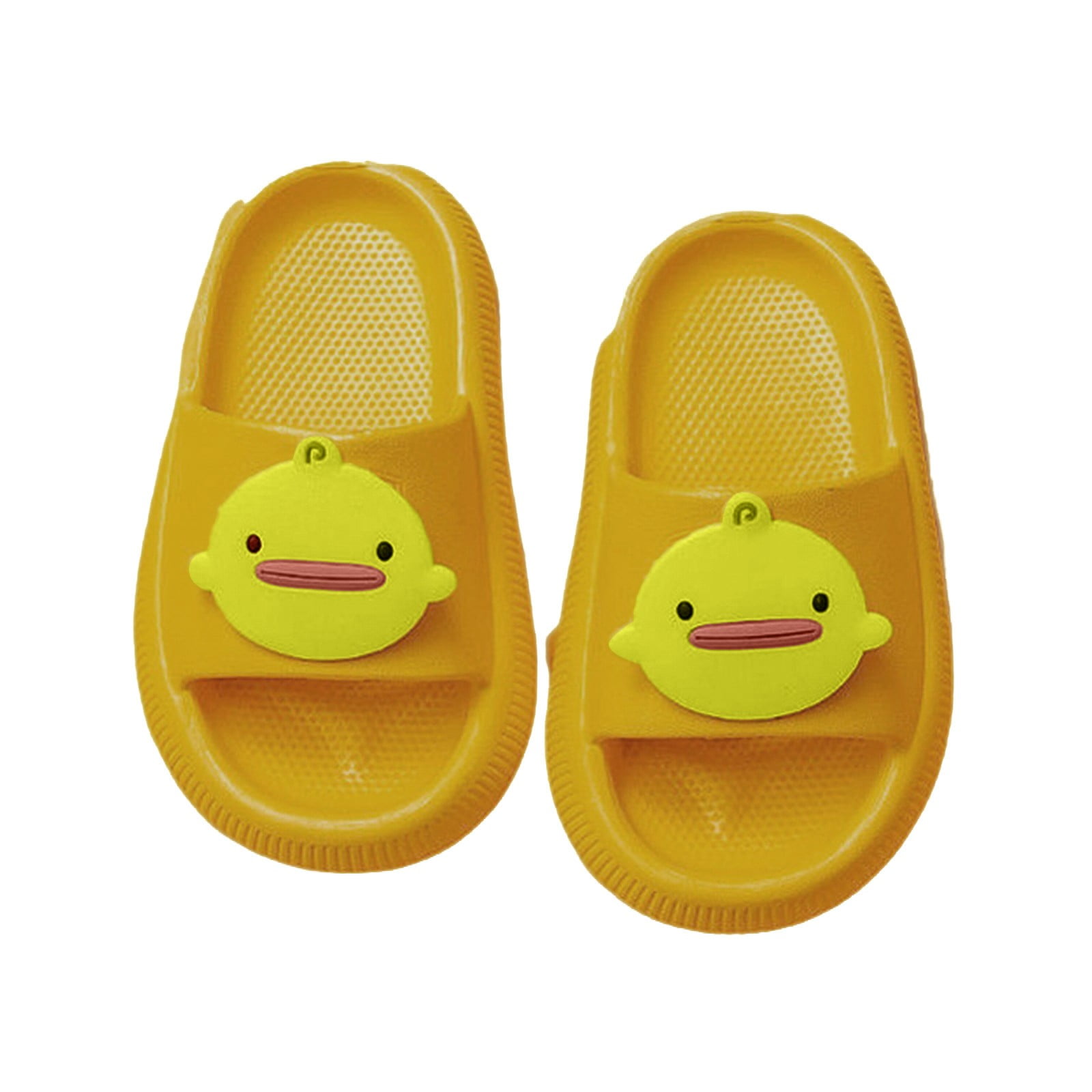 Slippers for Kids Cloud Slides for Kids,Boys Girls Shower Slippers Slip on Sandals,Non-Slip Open Toe Pillow Slippers Sandals,Quick Drying Summer Beach Pool Shoes (Yellow,12)