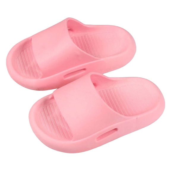 Cathalem Slippers for Girls Kids Cloud Slides Boys Girls Shower Slippers Slip on Slide Sandals Non-slip Summer Beach Pool Shoes (Pink,12)