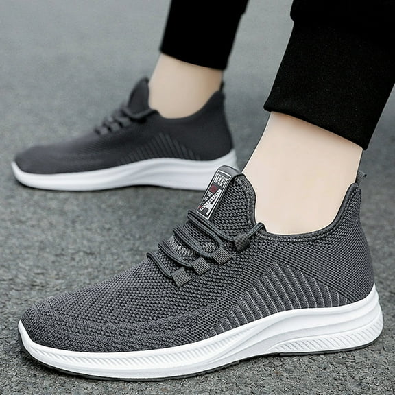 Cathalem Sneaker Men Men Autumn And Winter Comfortable Fashion Lightweight Breathable Soft Solid Color Sneaker Shoes Men Casual Grey 10.5