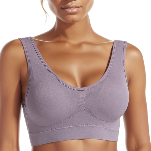 Cathalem Sports Bras for Women High Support Seamless Racerback Sports Bra for Women Ribbed Yoga Bra Crop Tank Tops(Gray,S)