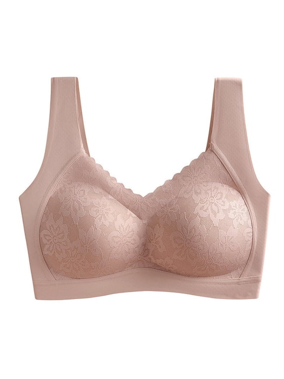 Sports Bras for Women Workout Ladies Seamless Beauty Back Underwear No Steel Ring Sports Bra Womens plus Size Bras Underwear Beige Large