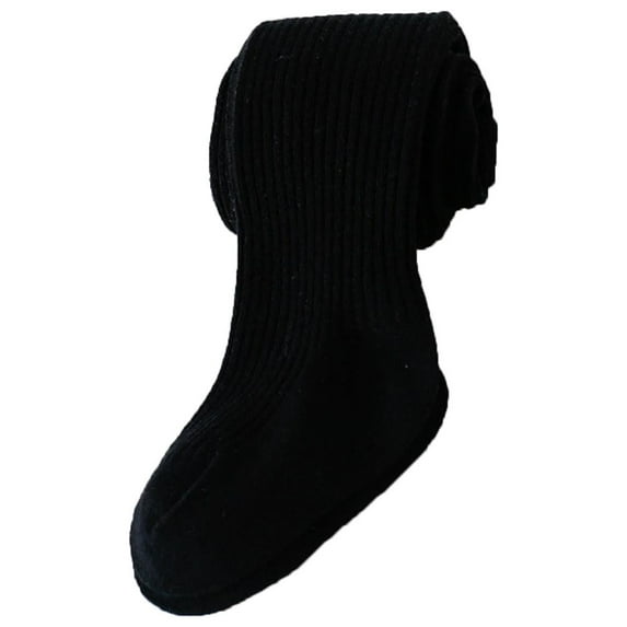 Cathalem Stockings for Girls Toddler Girls' Cable Knit Cotton Footed Leggings: Seamless Warmth for Baby Girls' Winter Adventures (Black,1-2 Years)