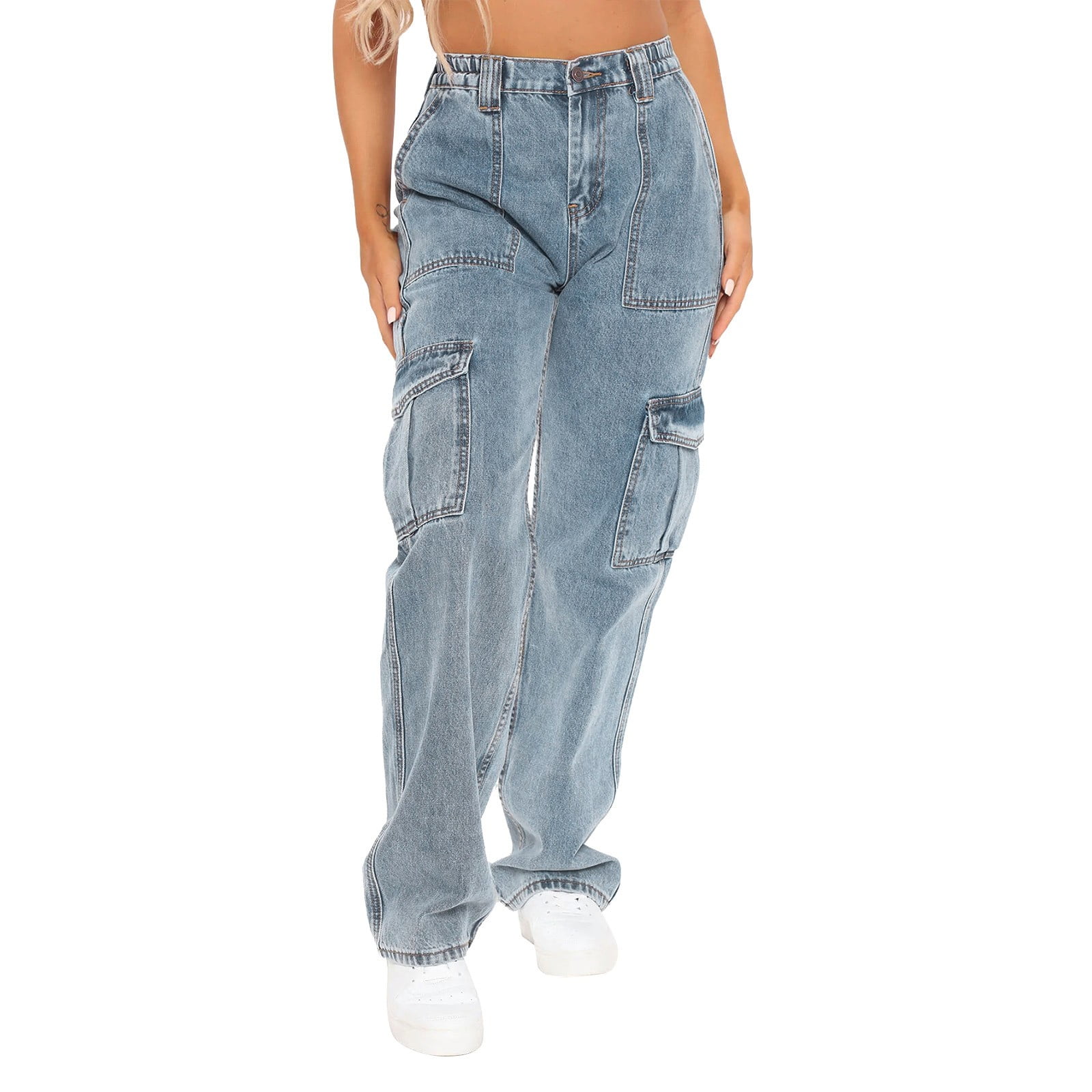 Cathalem Straight Jeans Women Ripped Women Wide Leg Jeans Baggy Jeans ...