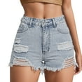 thumbnail image 1 of Cathalem Summer Casual Denim Shorts for Women Women Summer Shorts Denim Jeans Short with Pockets(Blue,L), 1 of 5