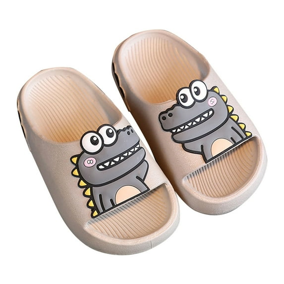 Cathalem Summer Children's Slippers Sandal for Kids Anti-Skid Beach Slippers Open Toe Quick Drying Sandal for Girls and Boys (Grey,9)