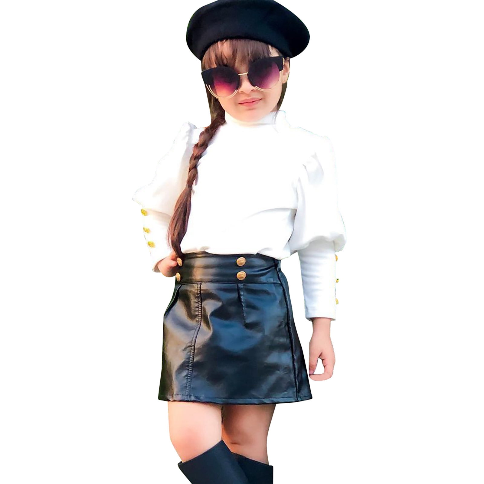 Cathalem Summer Clothes for Children Girl's 2 Piece Outfit Tops+ Skirt ...