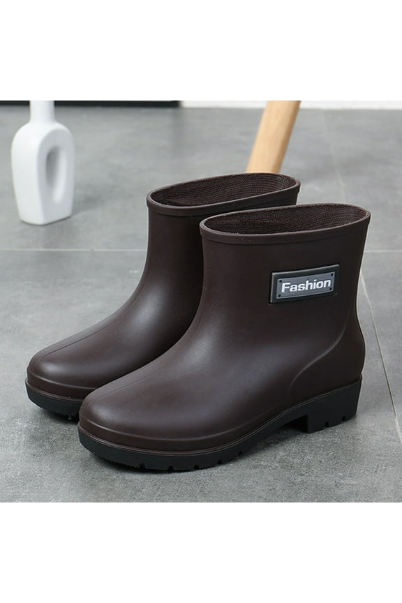 Swamp Shoes Women Boots Short Rain Boots For Womens Ankle Waterproof Rainboot Slip On Garden Womens Rain Shoes Size 10 Black 7.5