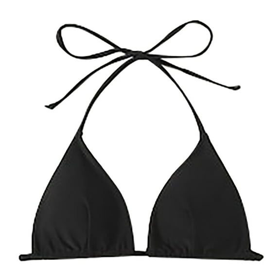 Cathalem Swim Tops Women Top Only Bathing Suit Swim Tops Sexy Triangle Bikini Top (Black,L)
