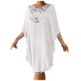 thumbnail image 1 of Cathalem Swimsuit Coverup for Women, V-Neck Swimsuit Coverup for Poolside, Seaside and Party (White,One Size), 1 of 9