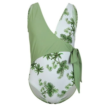 Cathalem Swimsuits for Girls Girl's One Piece Swimsuit Cute Bikini Set Bathing Suit(Green,11-12 Years)