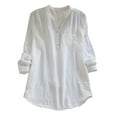 thumbnail image 1 of Cathalem T Shirts for Women Plus Size Women Summer Gypsy Baggy Tunic Tops Shirt Long Sleeve Blouse Tops Plus Size (White,XL), 1 of 3
