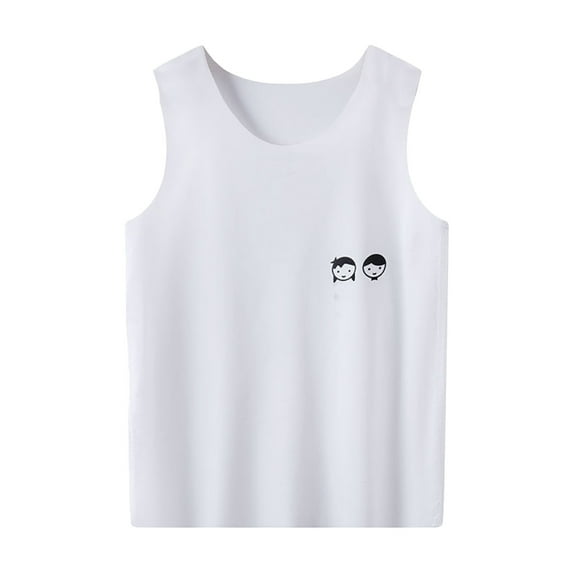 Cathalem Tank Top Boys Toddler Boys' Tank Tops Sleeveless Tank (White,5-6 Years)