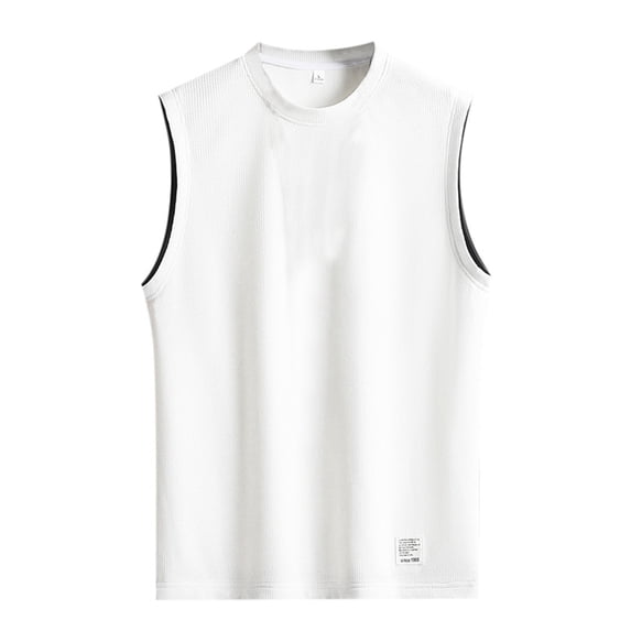 Cathalem Tank Tops Men Undershirt Men's Workout Tank Tops Gym Cut Off Sleeveless T Shirt Bodybuilding Fitness Muscle Athletic Tank Tops(White,XXL)
