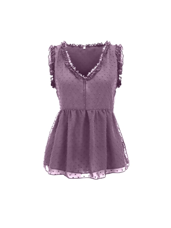 Teen T Shirt Sleeveless V Neck Tops Summer Plus Size Loose Casual T Shirts Tunic Blouse Tops For Women Two Swim Tee Shirt Purple Small