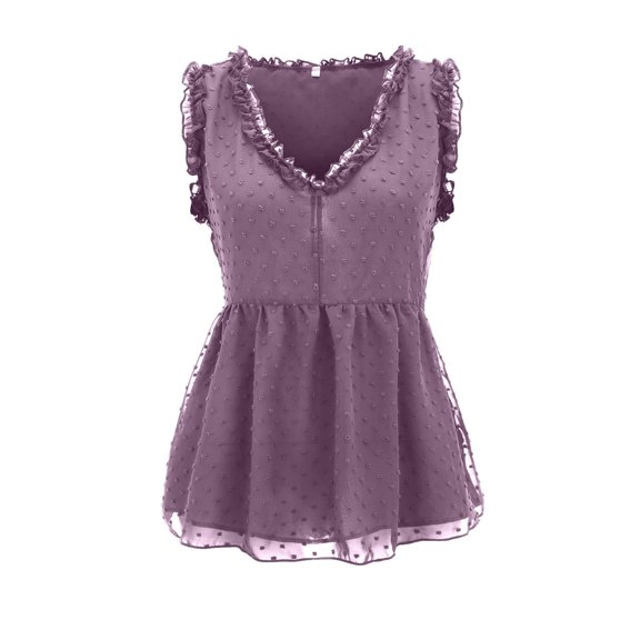 Cathalem Teen T Shirt Sleeveless V Neck Tops Summer Plus Size Loose Casual T Shirts Tunic Blouse Tops For Women Two Swim Tee Shirt Purple Small