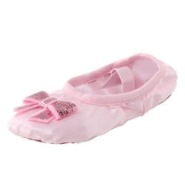 Cathalem Toddler Ballet Shoes Canvas Ballet Slippers Flats for Girls, Yoga Practice Shoes for Dancing (Pink,3)