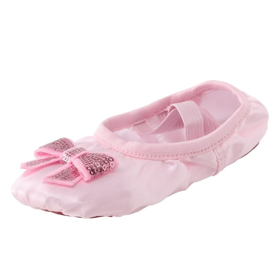 Cathalem Toddler Ballet Shoes Canvas Ballet Slippers Flats for Girls, Yoga Practice Shoes for Dancing (Pink,3)
