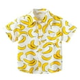 thumbnail image 1 of Cathalem Toddler Boy Shirts Boys Hawaiian Shirts Novelty Printed Funky Short Sleeve Button Down Shirt (Yellow,100), 1 of 7