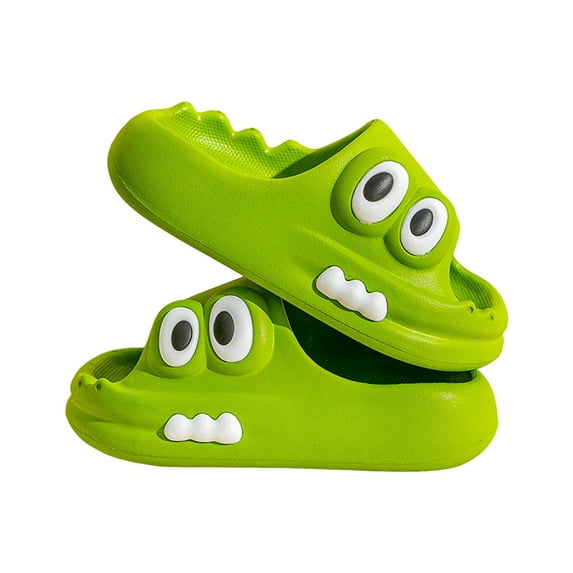 Cathalem Toddler Boy Slippers Kids Boys Girls Slides Sandals Comfort Non-Slip Beach Pool Shower Shoes Indoor Outdoor (Green,12.5)
